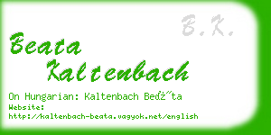 beata kaltenbach business card